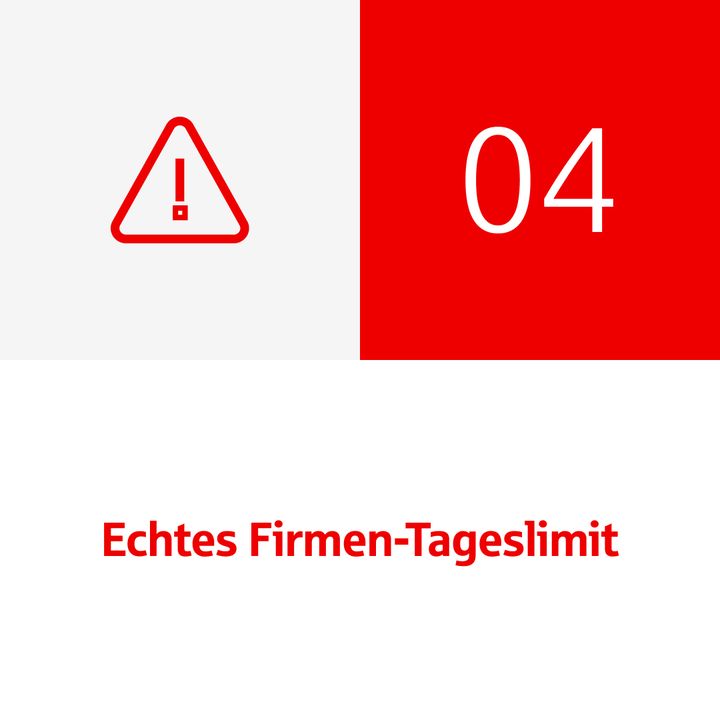 Echtes Firmen-Tageslimit
Mit dem Online-Banking Business der...